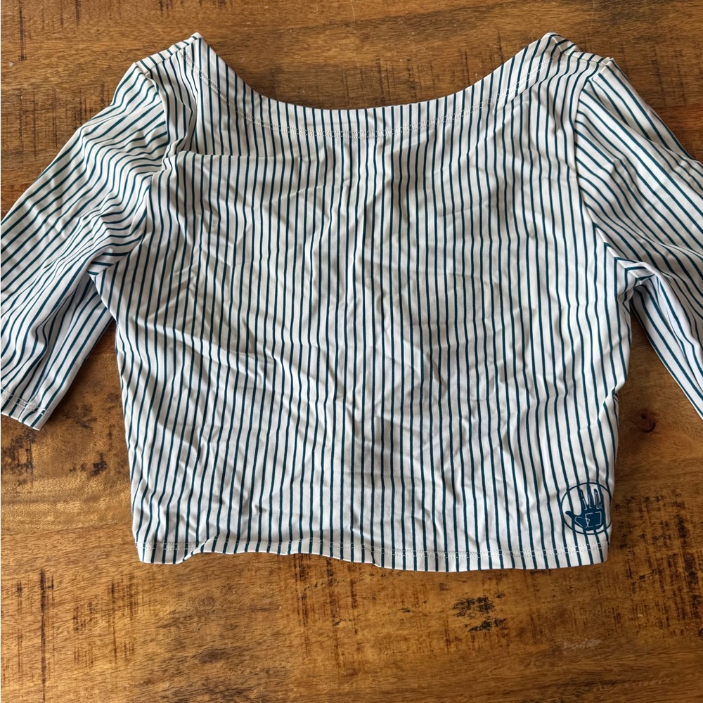 Body Glove Navy and White Striped Top